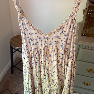 ALTAR’D STATE Blue & White Floral MIDI dress